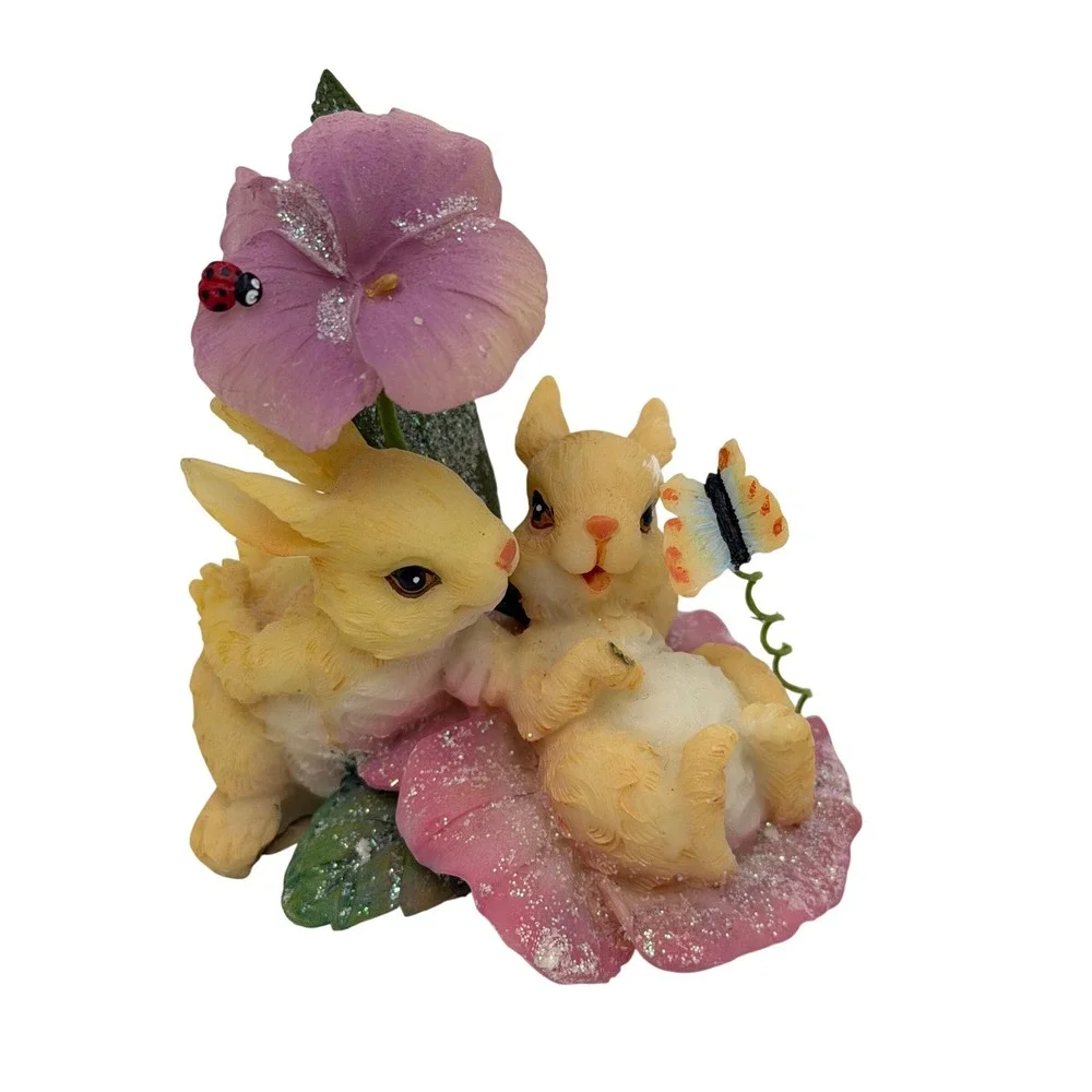 Vtg Easter Bunny Rabbit‎ Figurine Lot 14pc Ceramic Spring Decor Anthropomorphic
